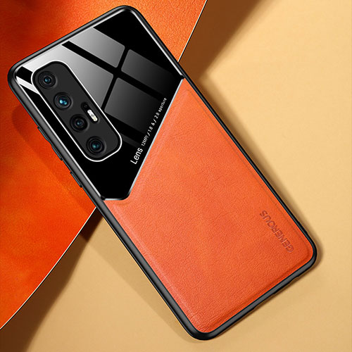 Soft Silicone Gel Leather Snap On Case Cover with Magnetic for Xiaomi Mi 10S 5G Orange