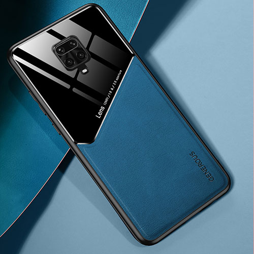 Soft Silicone Gel Leather Snap On Case Cover with Magnetic for Xiaomi Poco M2 Pro Blue