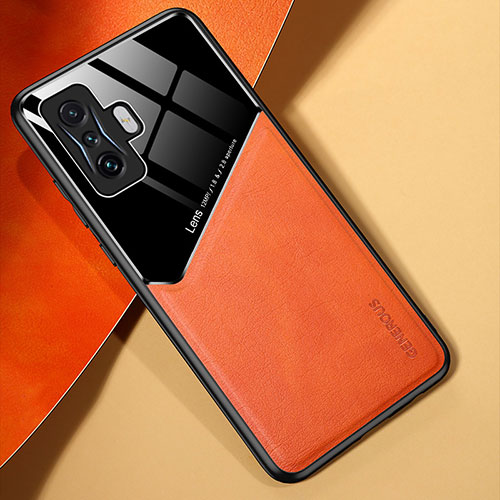 Soft Silicone Gel Leather Snap On Case Cover with Magnetic for Xiaomi Redmi K50 Gaming 5G Orange