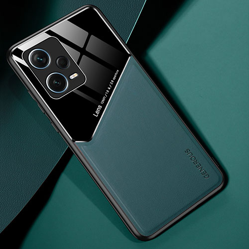 Soft Silicone Gel Leather Snap On Case Cover with Magnetic for Xiaomi Redmi Note 12 Pro+ Plus 5G Green