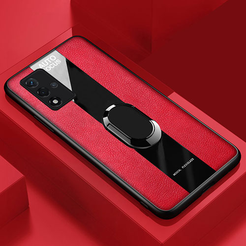 Soft Silicone Gel Leather Snap On Case Cover with Magnetic S01 for Oppo A93 5G Red