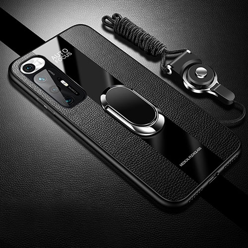 Soft Silicone Gel Leather Snap On Case Cover with Magnetic S01 for Xiaomi Mi 10S 5G Black