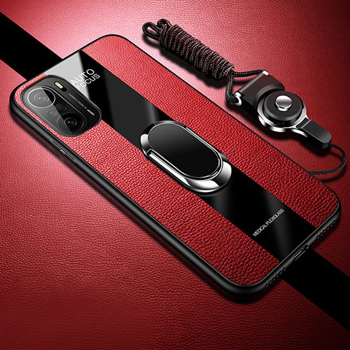 Soft Silicone Gel Leather Snap On Case Cover with Magnetic S01 for Xiaomi Redmi K40 Pro 5G Red