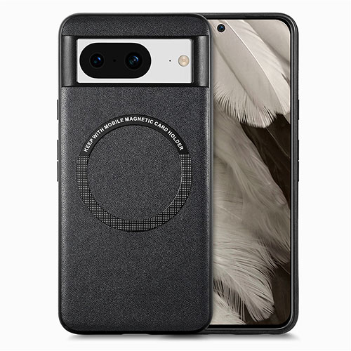 Soft Silicone Gel Leather Snap On Case Cover with Magnetic S01D for Google Pixel 8 5G Brown