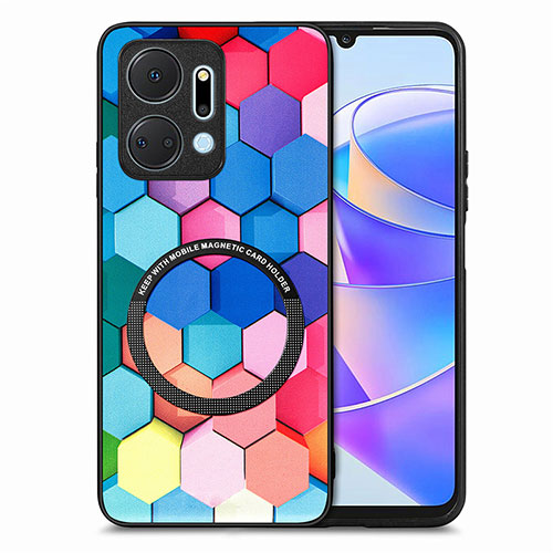 Soft Silicone Gel Leather Snap On Case Cover with Magnetic S01D for Huawei Honor X7a Colorful