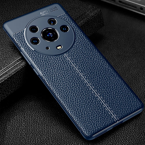 Soft Silicone Gel Leather Snap On Case Cover WL1 for Huawei Honor Magic3 Pro 5G Blue