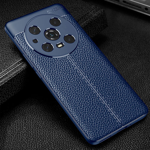 Soft Silicone Gel Leather Snap On Case Cover WL1 for Huawei Honor Magic4 Pro 5G Blue