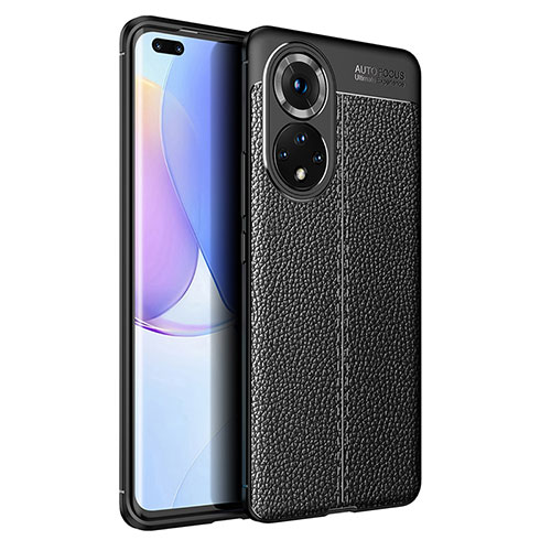 Soft Silicone Gel Leather Snap On Case Cover WL1 for Huawei Nova 9 Pro Black