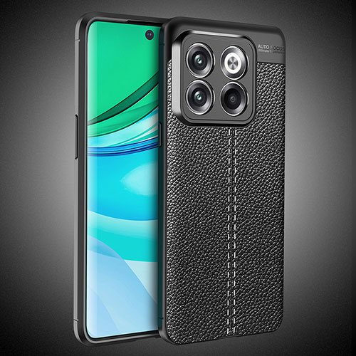 Soft Silicone Gel Leather Snap On Case Cover WL1 for OnePlus 10T 5G Black