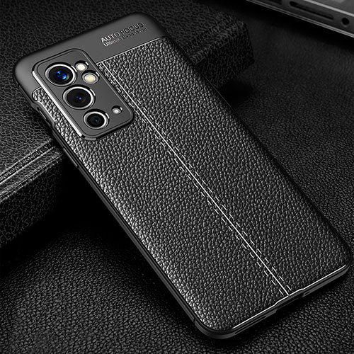 Soft Silicone Gel Leather Snap On Case Cover WL1 for OnePlus 9RT 5G Black