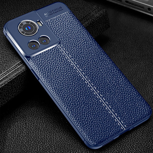 Soft Silicone Gel Leather Snap On Case Cover WL1 for OnePlus Ace 5G Blue