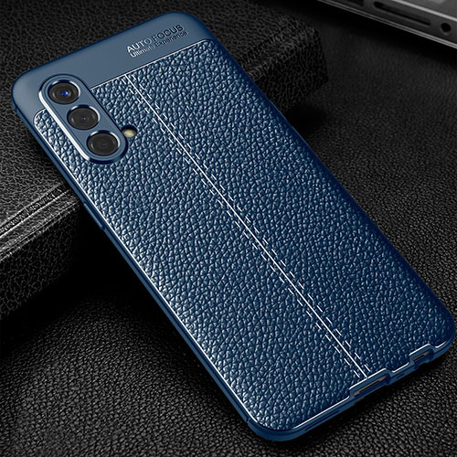 Soft Silicone Gel Leather Snap On Case Cover WL1 for OnePlus Nord CE 5G Blue