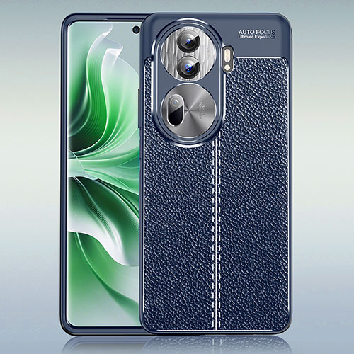 Soft Silicone Gel Leather Snap On Case Cover WL1 for Oppo Reno11 Pro 5G Blue