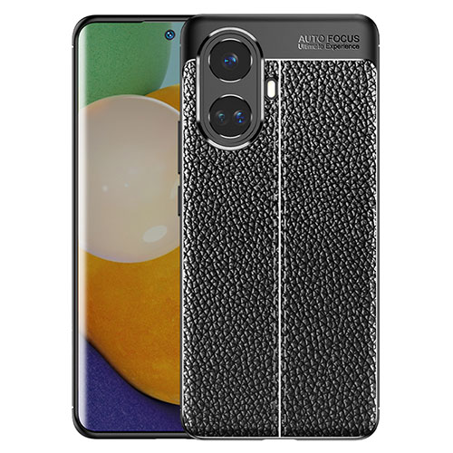 Soft Silicone Gel Leather Snap On Case Cover WL1 for Realme 10 Pro+ Plus 5G Black