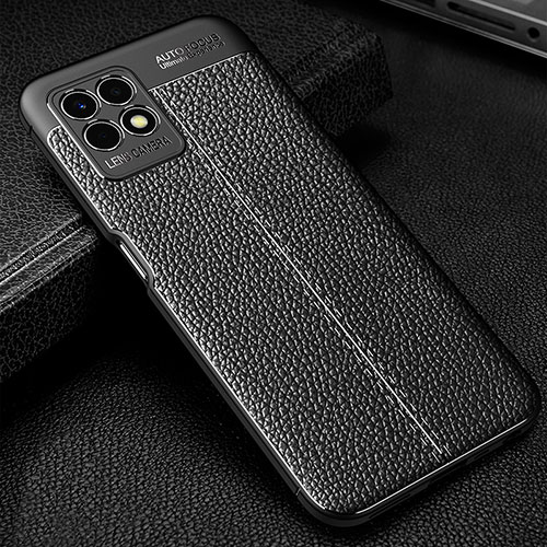 Soft Silicone Gel Leather Snap On Case Cover WL1 for Realme 8i Black