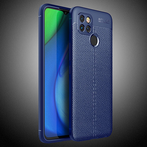 Soft Silicone Gel Leather Snap On Case Cover WL1 for Realme Q2i 5G Blue