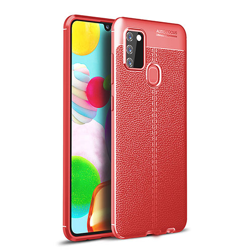 Soft Silicone Gel Leather Snap On Case Cover WL1 for Samsung Galaxy A21s Red