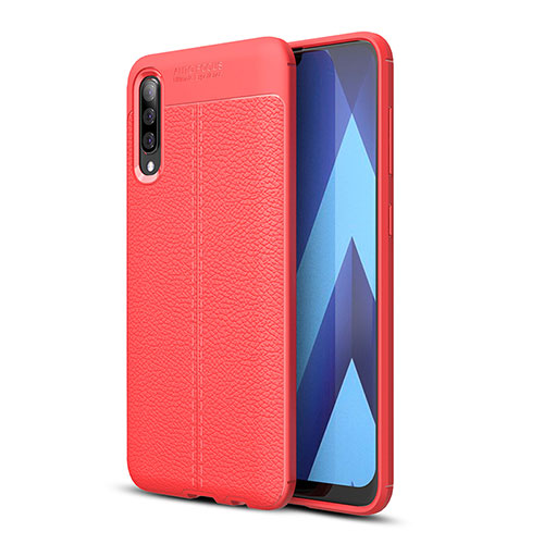 Soft Silicone Gel Leather Snap On Case Cover WL1 for Samsung Galaxy A70S Red