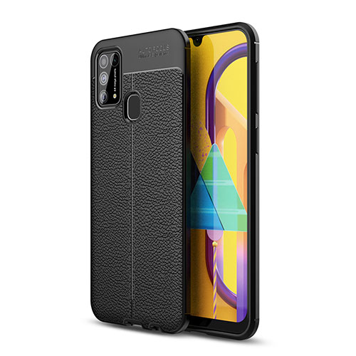 Soft Silicone Gel Leather Snap On Case Cover WL1 for Samsung Galaxy M31 Prime Edition Black