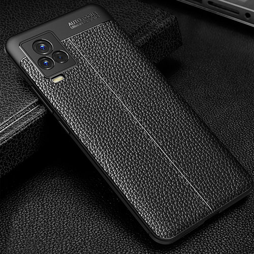 Soft Silicone Gel Leather Snap On Case Cover WL1 for Vivo iQOO 7 5G Black