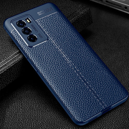 Soft Silicone Gel Leather Snap On Case Cover WL1 for Vivo iQOO Neo5S 5G Blue