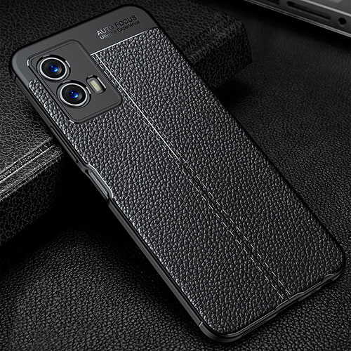 Soft Silicone Gel Leather Snap On Case Cover WL1 for Vivo iQOO U5 5G Black