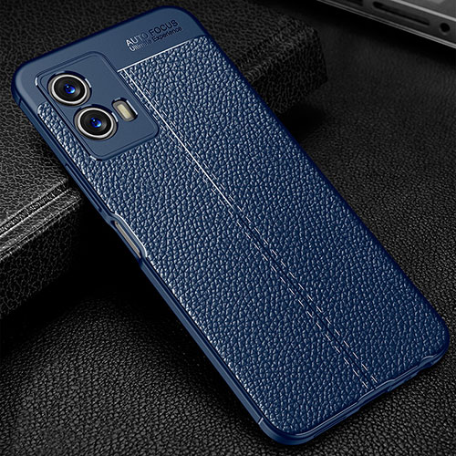 Soft Silicone Gel Leather Snap On Case Cover WL1 for Vivo iQOO U5 5G Blue