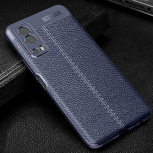 Soft Silicone Gel Leather Snap On Case Cover WL1 for Vivo iQOO Z3 5G Blue