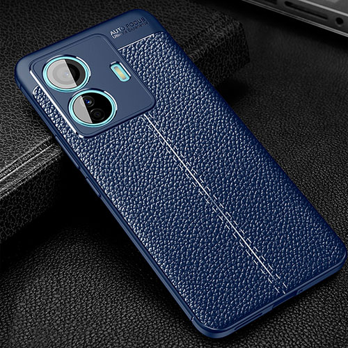 Soft Silicone Gel Leather Snap On Case Cover WL1 for Vivo T1 Pro 5G Blue