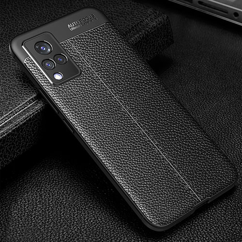 Soft Silicone Gel Leather Snap On Case Cover WL1 for Vivo V21 5G Black