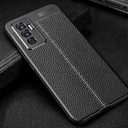 Soft Silicone Gel Leather Snap On Case Cover WL1 for Vivo V23e Black