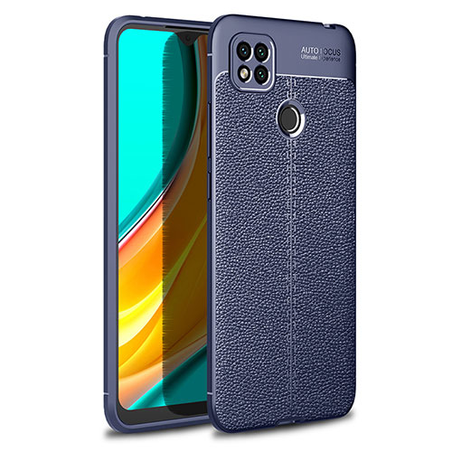 Soft Silicone Gel Leather Snap On Case Cover WL1 for Xiaomi POCO C3 Blue