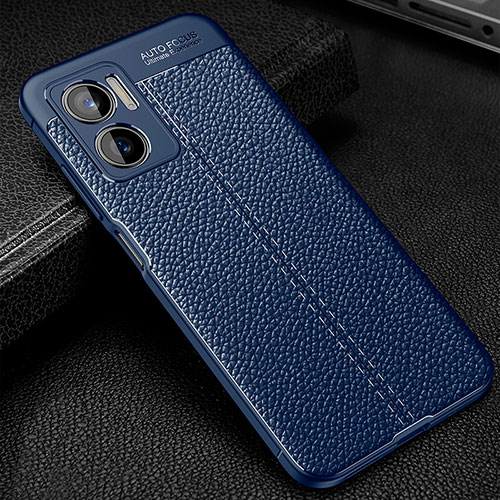 Soft Silicone Gel Leather Snap On Case Cover WL1 for Xiaomi Redmi 11 Prime 5G Blue