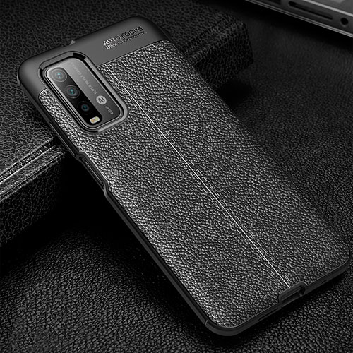 Soft Silicone Gel Leather Snap On Case Cover WL1 for Xiaomi Redmi 9T 4G Black