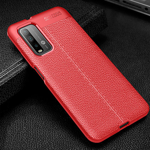 Soft Silicone Gel Leather Snap On Case Cover WL1 for Xiaomi Redmi 9T 4G Red