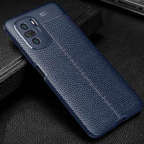 Soft Silicone Gel Leather Snap On Case Cover WL1 for Xiaomi Redmi K40 Pro 5G Blue