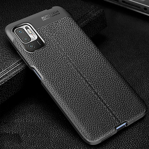 Soft Silicone Gel Leather Snap On Case Cover WL1 for Xiaomi Redmi Note 10 5G Black