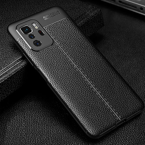 Soft Silicone Gel Leather Snap On Case Cover WL1 for Xiaomi Redmi Note 10 Pro 5G Black