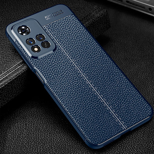 Soft Silicone Gel Leather Snap On Case Cover WL1 for Xiaomi Redmi Note 11 Pro+ Plus 5G Blue