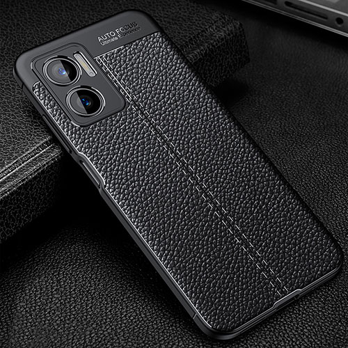 Soft Silicone Gel Leather Snap On Case Cover WL1 for Xiaomi Redmi Note 11E 5G Black