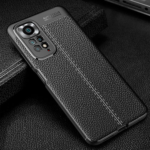 Soft Silicone Gel Leather Snap On Case Cover WL1 for Xiaomi Redmi Note 11S 4G Black