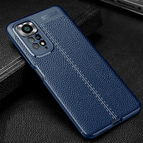 Soft Silicone Gel Leather Snap On Case Cover WL1 for Xiaomi Redmi Note 11S 4G Blue