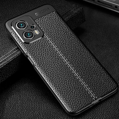 Soft Silicone Gel Leather Snap On Case Cover WL1 for Xiaomi Redmi Note 12T Pro 5G Black