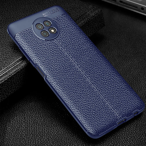 Soft Silicone Gel Leather Snap On Case Cover WL1 for Xiaomi Redmi Note 9T 5G Blue