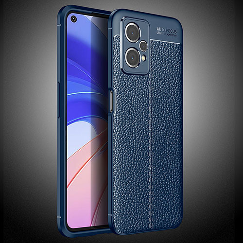 Soft Silicone Gel Leather Snap On Case Cover WL2 for Realme 9 5G Blue