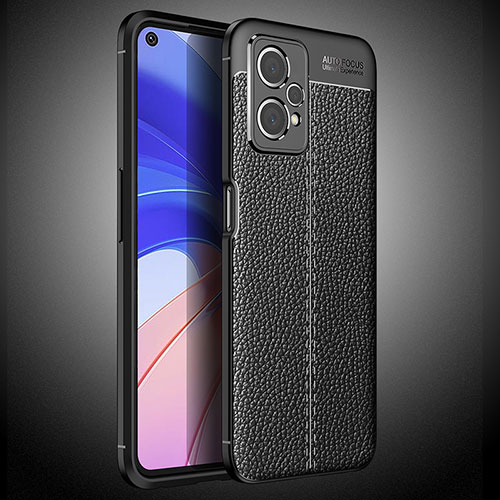 Soft Silicone Gel Leather Snap On Case Cover WL2 for Realme 9 Pro 5G Black