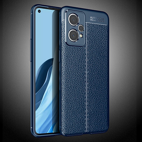 Soft Silicone Gel Leather Snap On Case Cover WL2 for Realme 9 Pro+ Plus 5G Blue