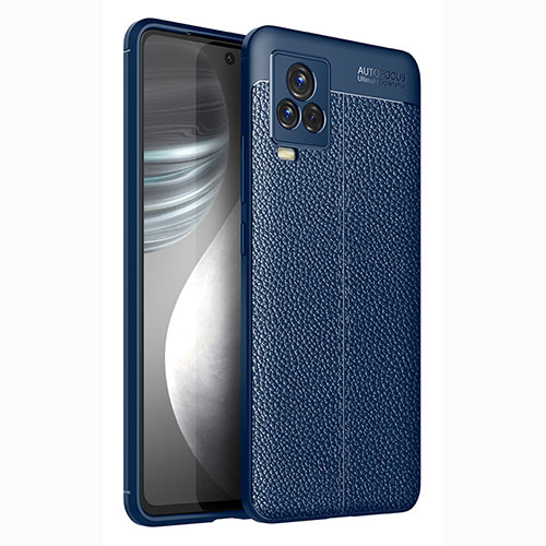 Soft Silicone Gel Leather Snap On Case Cover WL2 for Vivo iQOO 7 Legend 5G Blue