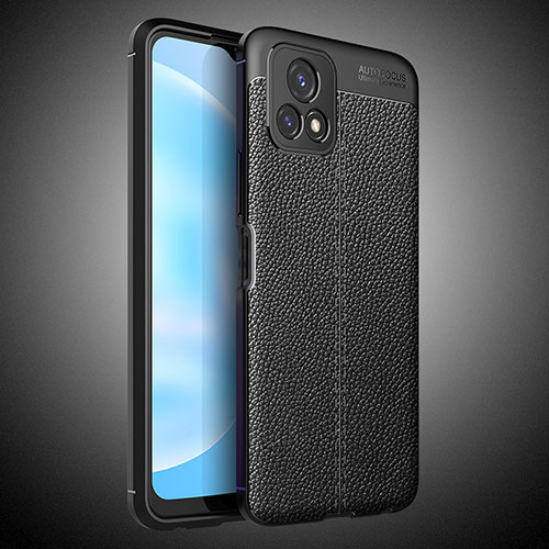 Soft Silicone Gel Leather Snap On Case Cover WL2 for Vivo iQOO U3 5G Black