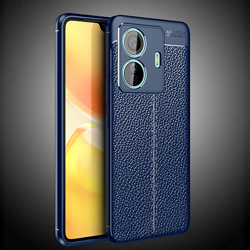 Soft Silicone Gel Leather Snap On Case Cover WL2 for Vivo iQOO Z6 Pro 5G Blue